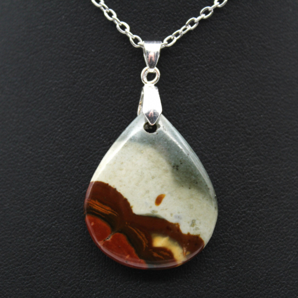 Printed jasper drop pendant