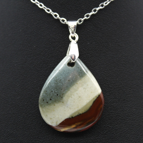 Printed jasper drop pendant