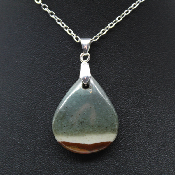 Printed jasper drop pendant