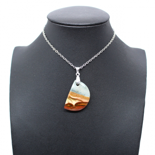 Printed jasper moon pendant