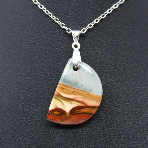 Printed jasper moon pendant