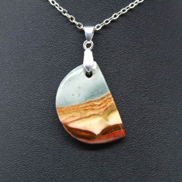 Printed jasper moon pendant