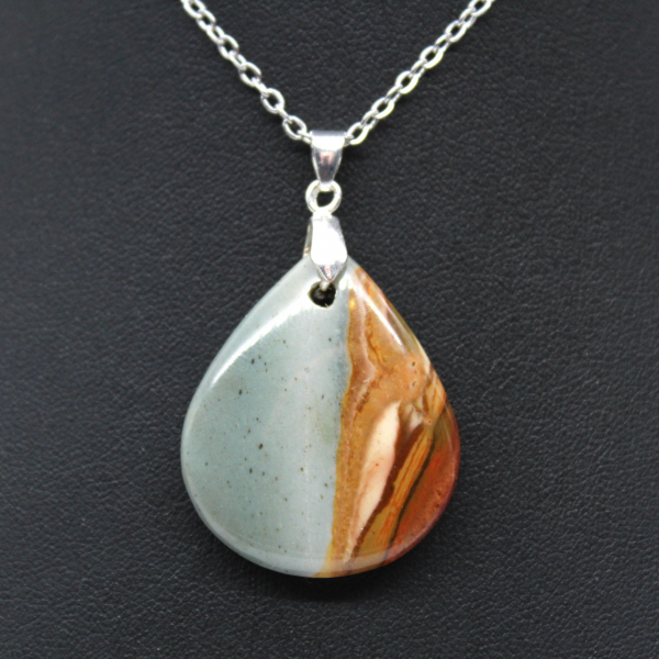 Printed jasper drop pendant