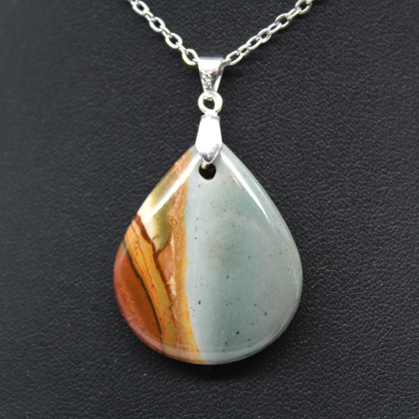 Printed jasper drop pendant