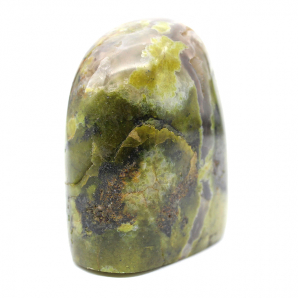 Polished green opal stone