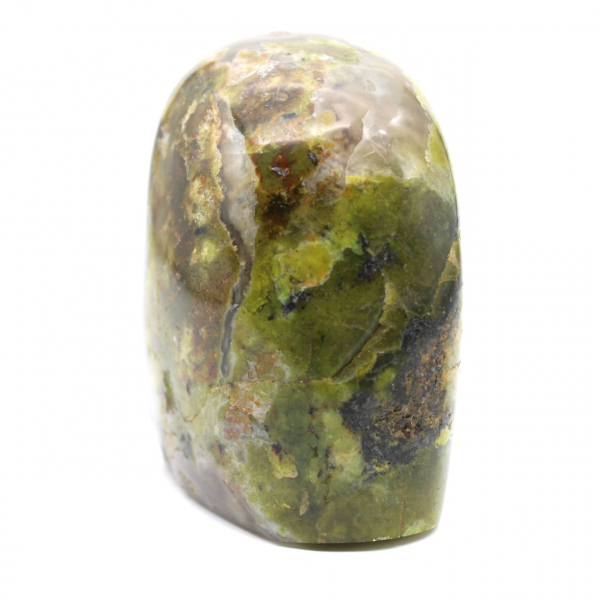 Polished green opal stone