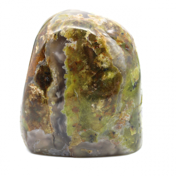 Polished green opal stone