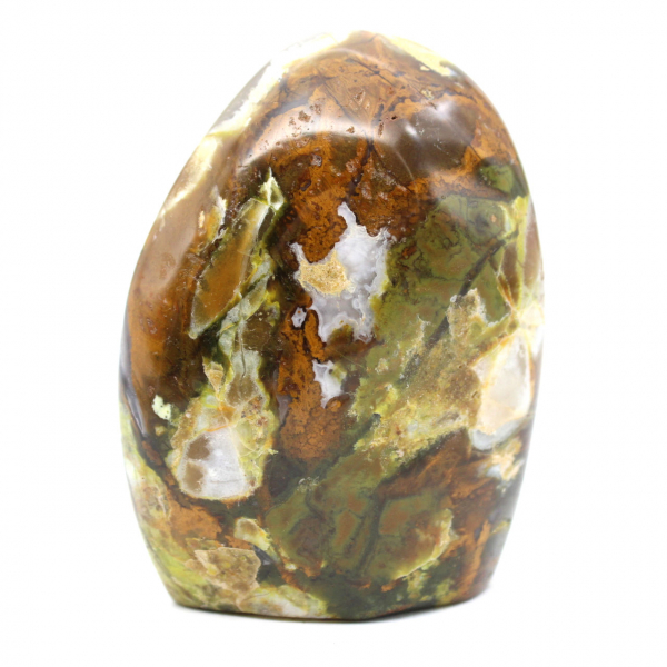 Polished green opal stone