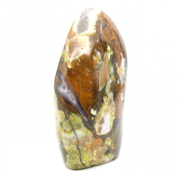 Polished green opal stone