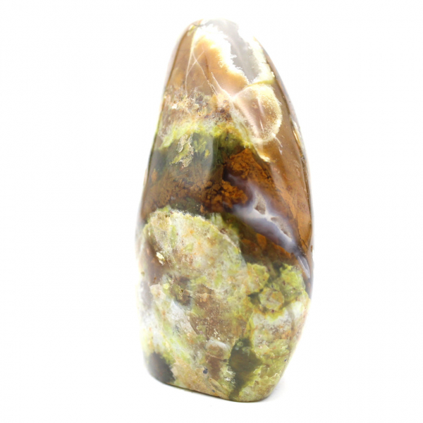 Polished green opal stone