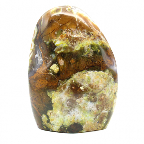 Polished green opal stone