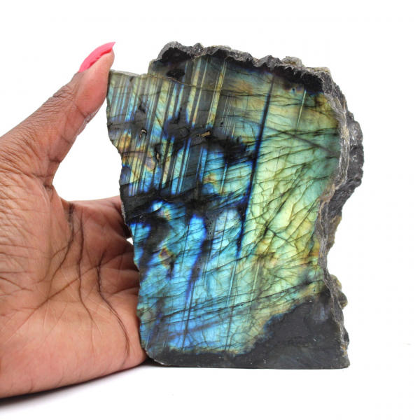 Half-raw half-polished Labradorite