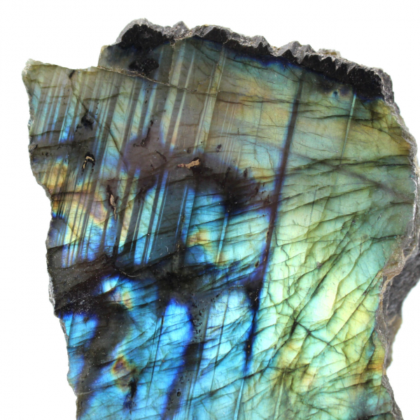 Half-raw half-polished Labradorite