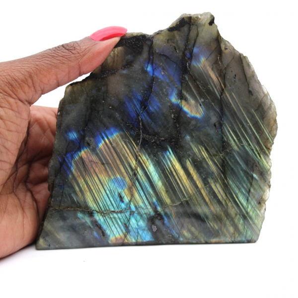 Labradorite one face polished from Madagascar