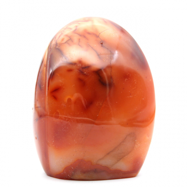 Polished carnelian stone