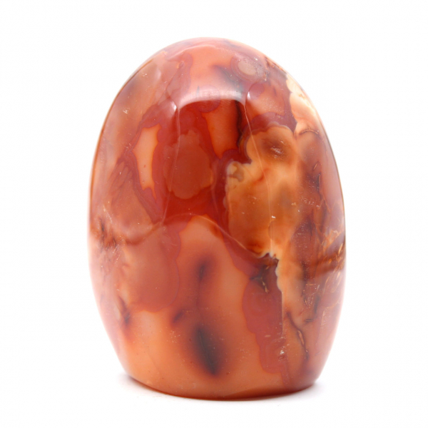 Polished carnelian stone