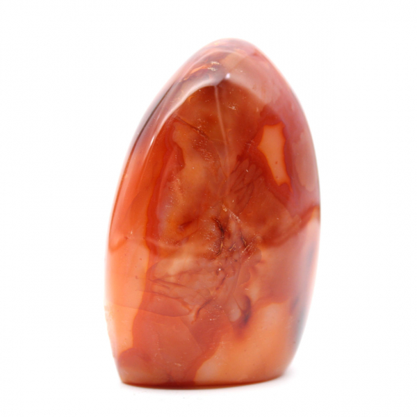 Polished carnelian stone