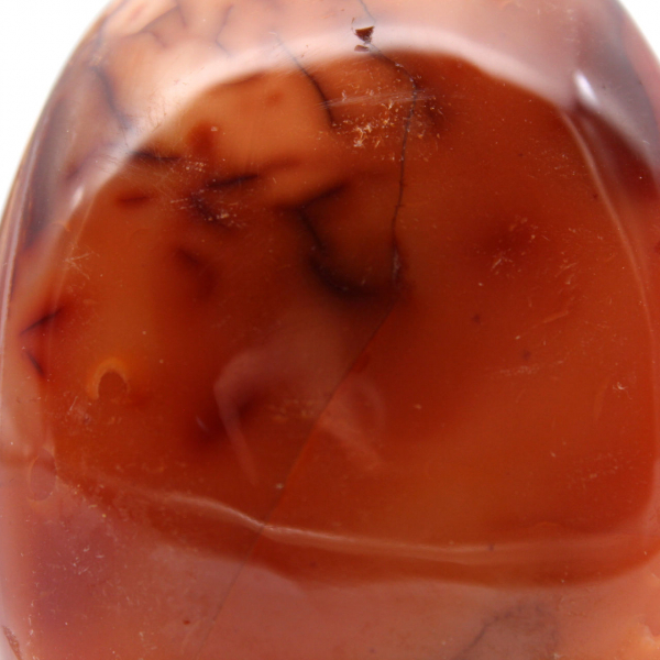 Polished carnelian stone