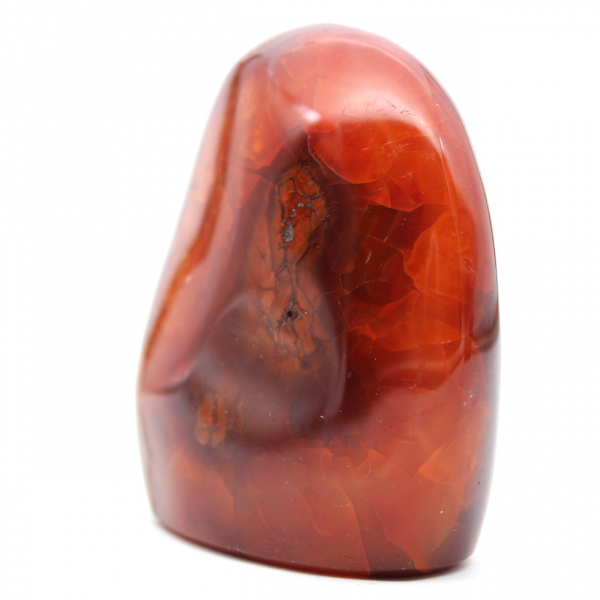 Polished carnelian rock