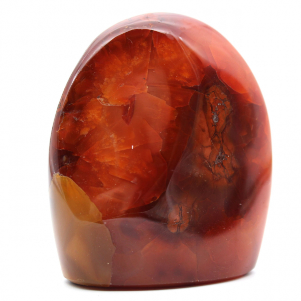 Polished carnelian rock