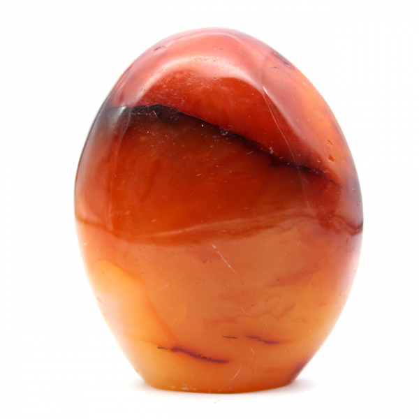 Polished carnelian stone