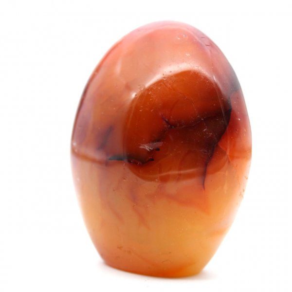 Polished carnelian stone