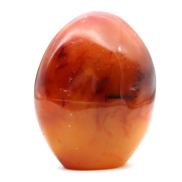 Polished carnelian stone