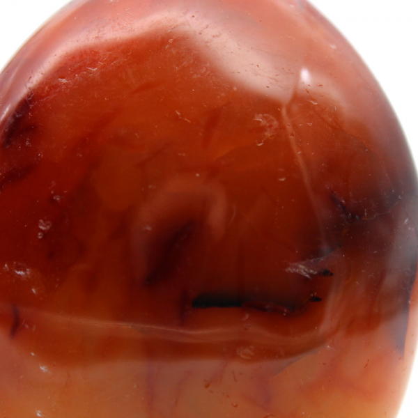 Polished carnelian stone