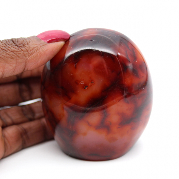 Polished carnelian stone