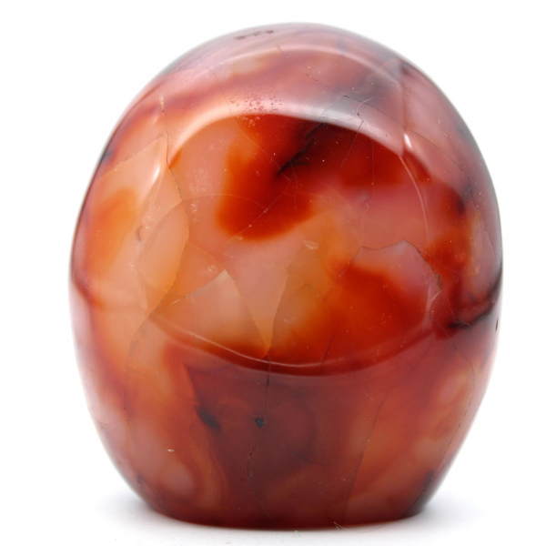 Polished carnelian stone