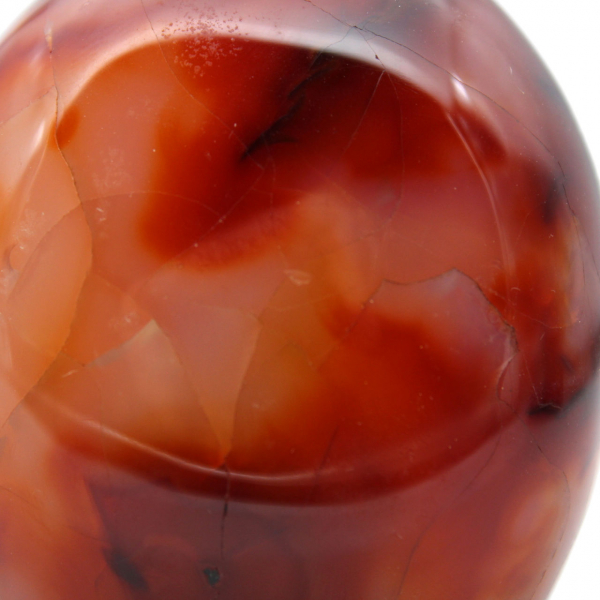 Polished carnelian stone