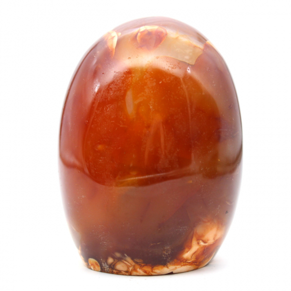 Polished carnelian rock