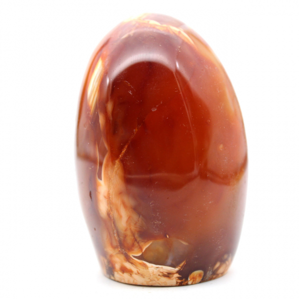 Polished carnelian rock