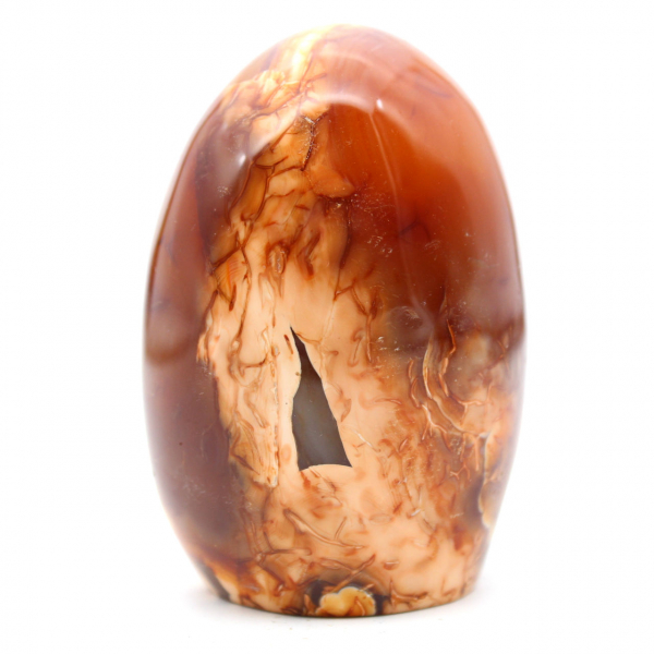 Polished carnelian rock