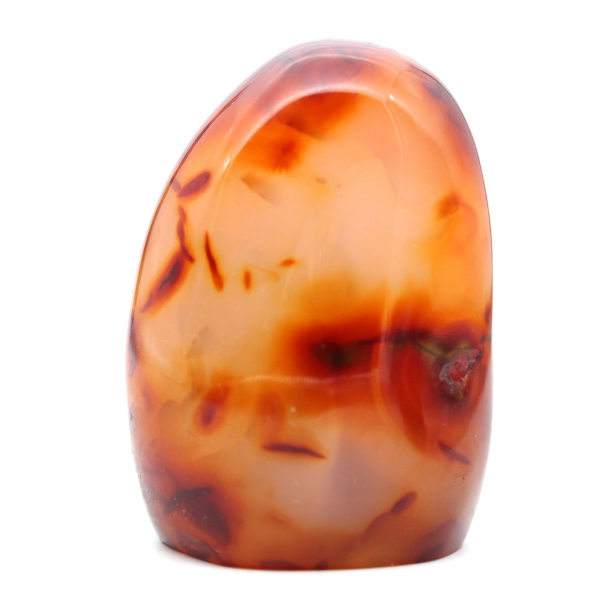 Polished carnelian rock