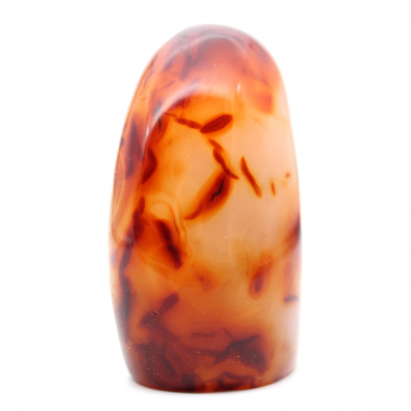 Polished carnelian rock