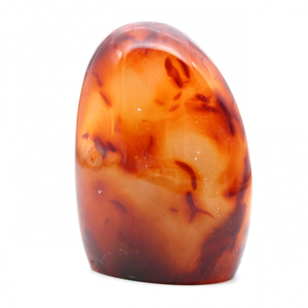 Polished carnelian rock