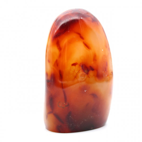 Polished carnelian rock