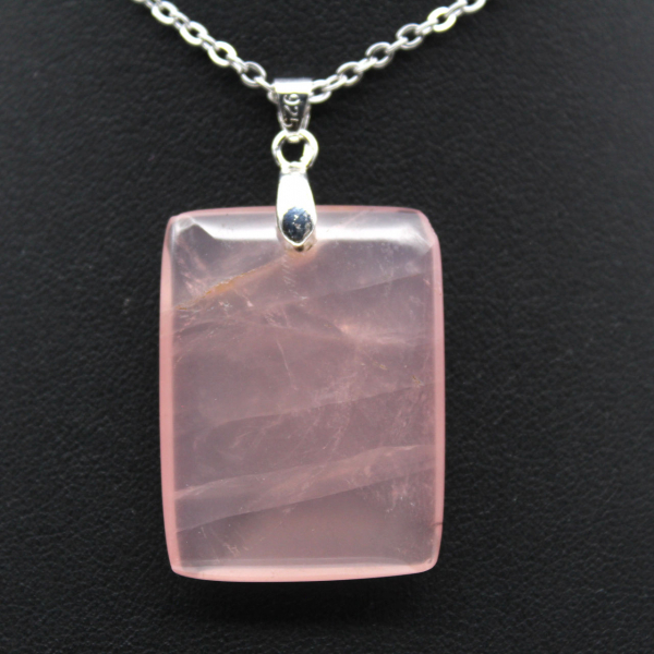 Rose quartz rectangle pendant