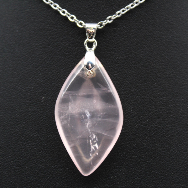 Rose Quartz Leaf Pendant