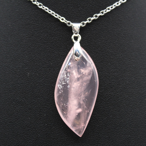 Rose Quartz Leaf Pendant