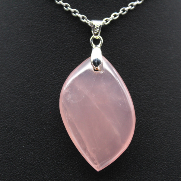 Rose Quartz Leaf Pendant