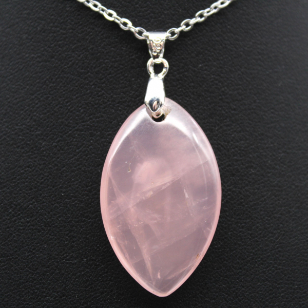 Rose Quartz Leaf Pendant