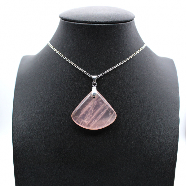 Rose Quartz Fan Pendant