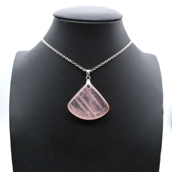 Rose Quartz Fan Pendant