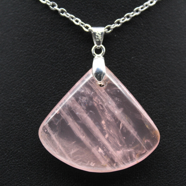 Rose Quartz Fan Pendant