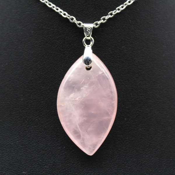 Rose Quartz Leaf Pendant