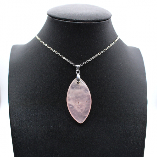 Rose Quartz Leaf Pendant