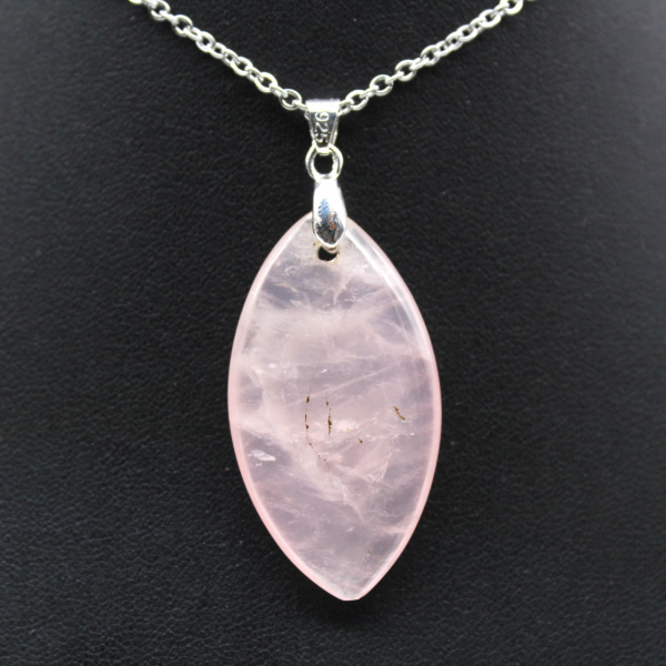 Rose Quartz Leaf Pendant