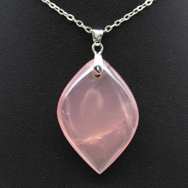 Rose Quartz Leaf Pendant